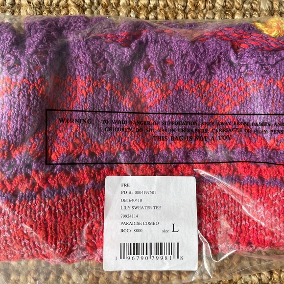 NEW Free People Lily Sweater Tee In Paradise Combo - Picture 14 of 15